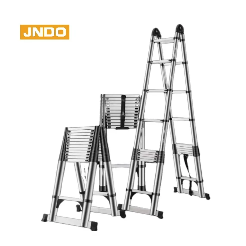 Double-sided telescopic ladder Rated capacity 240kg Anti-slip and anti-fall