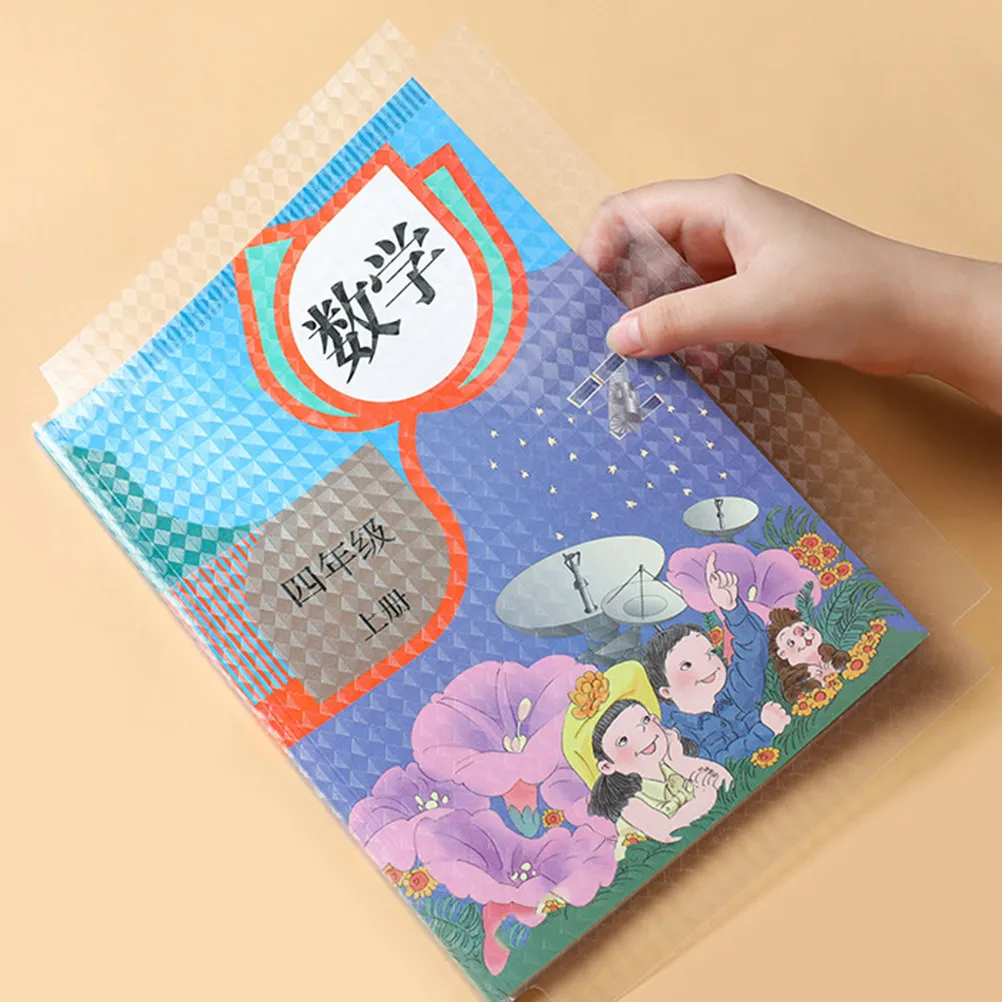 

16Pcs Premium Plastic Book Cover Protectors Transparent Frosted Anti-Wrinkle Waterproof Adhesive Covers for School Books