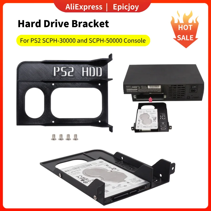 

2.5 Inch Hard Disk Bracket Hard Drive Dual Desktop SSD Mounting Bracket Internal Adapter For PS2 SCPH-30000 SCPH-50000