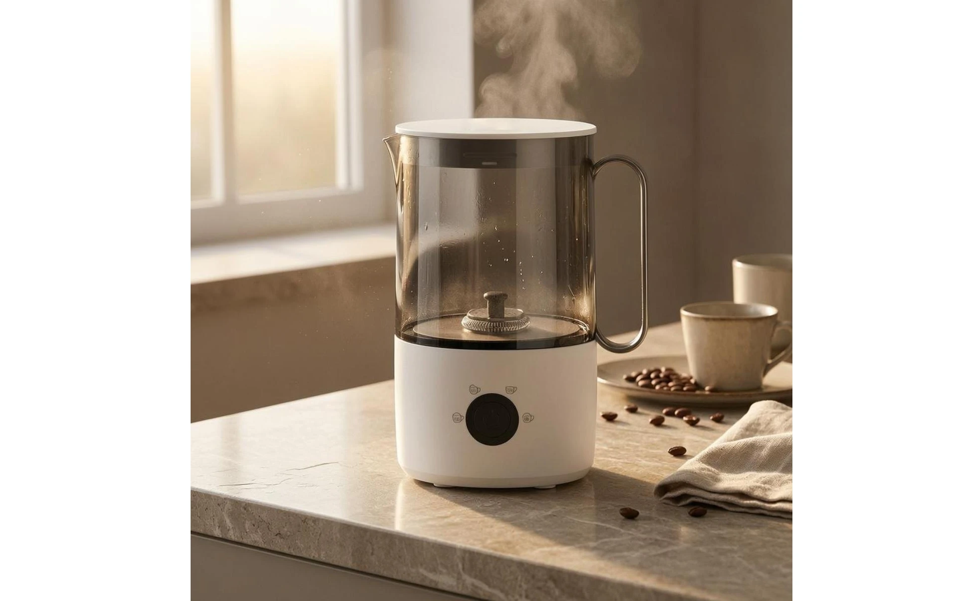 Electric Milk Frother Central Whisk Milk Foam Appliance Frothing Jug Fill Lines Countertop Appliance Easy to Use Electric Milk Frother Central Whisk Milk Foam Appliance Frothing Jug Fill Lines Countertop Appliance Easy to Use