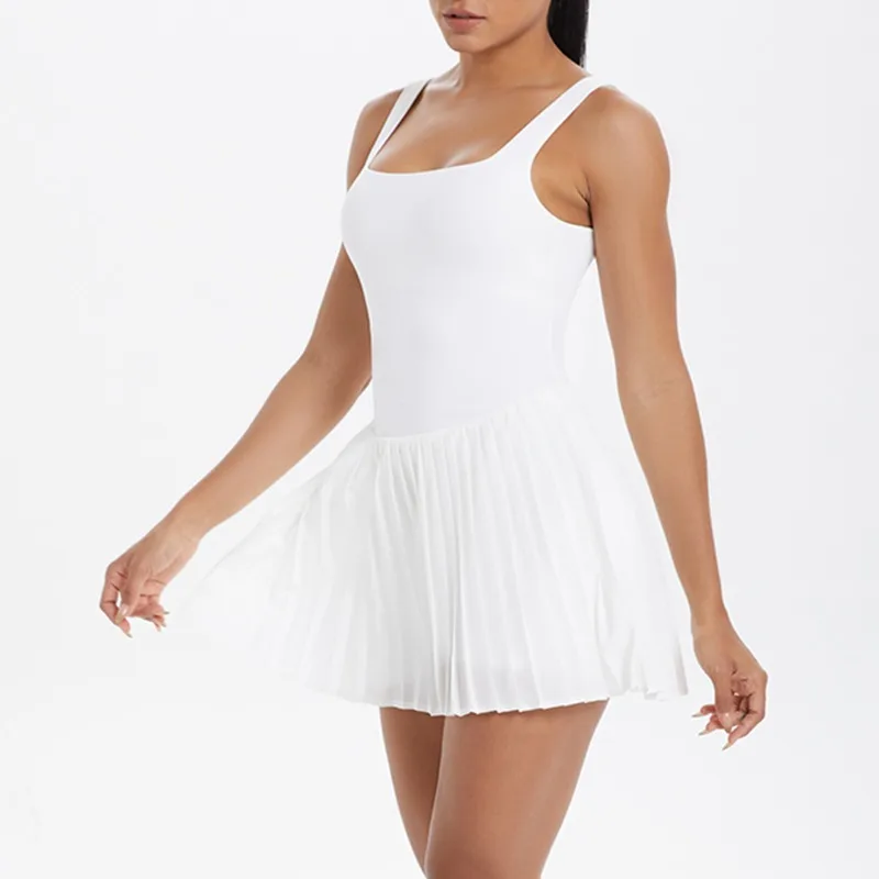 

New Women's Yoga Skirt Naked Fake Two Piece Anti Leakage Pocket Tight Pants Running Outdoor Sports Leisure Fitness Tennis Skirt