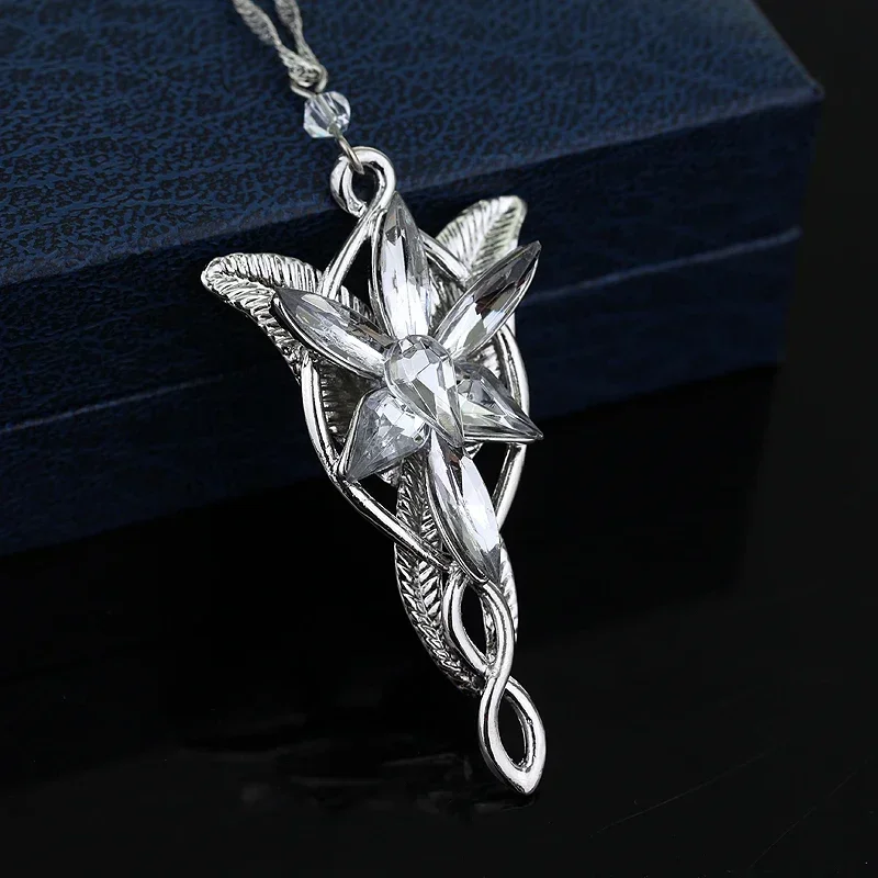 Movie The Lord Arwen Evenstar Necklace Elf Princess Arwen Twilight Star Crystal Pendant Necklaces for Women Choker Jewelry Gift