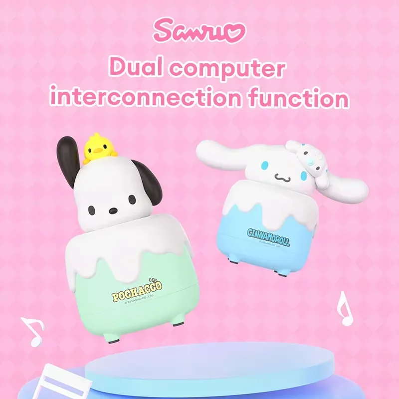 Sanrio Kuromi Desktop Bluetooth Speakers JS-0175 Cute Portable Loudspeaker With Night Light Pochacco Cinnamoroll For Gift