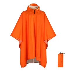 3 in 1 cloak raincoat Sky canopy floor mat adult outdoor hiking cycling PU lightweight portable multifunctional raincoat
