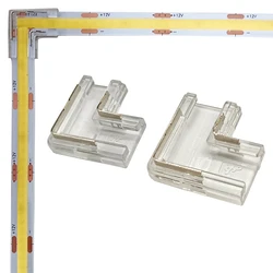 2pin L Shape COB LED Strip Right Angle Corner Connectors For 8/10mm IP20 Tape 90 Degree Free Soldering Quick Easy Connecting Kit
