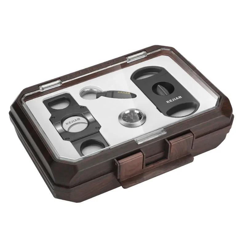 

Moisturizer Alcoholizing Hygrometer Humidifier Sealed Portable Portable Multifunctional Box Cigar Bag [Value Four-piece Set]