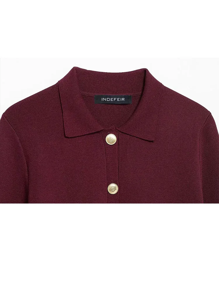 HH Conjunto de 2 piezas para mujer, manga larga, solapa, un solo pecho, bolsillo, decorar, cárdigan de punto informal + minifalda con cintura elástica