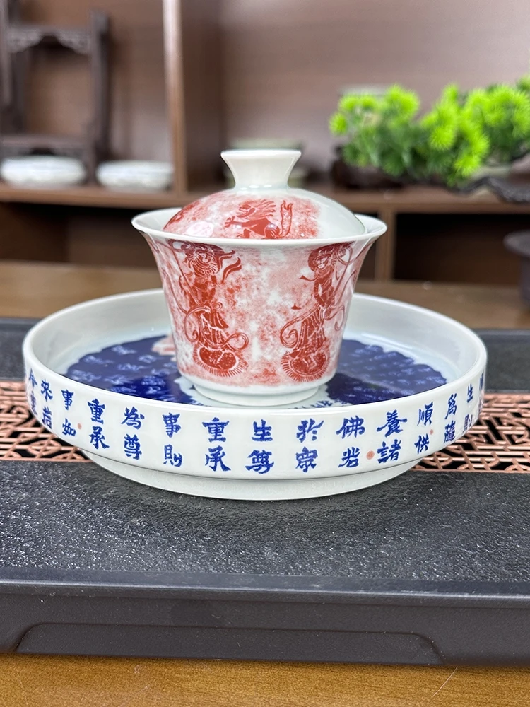 

Jingdezhen Handmade Rubbing Kweichow Moutai Two Horses Hoof Hover Tureen Big Pot Bearing Cup Making Household Ceramics