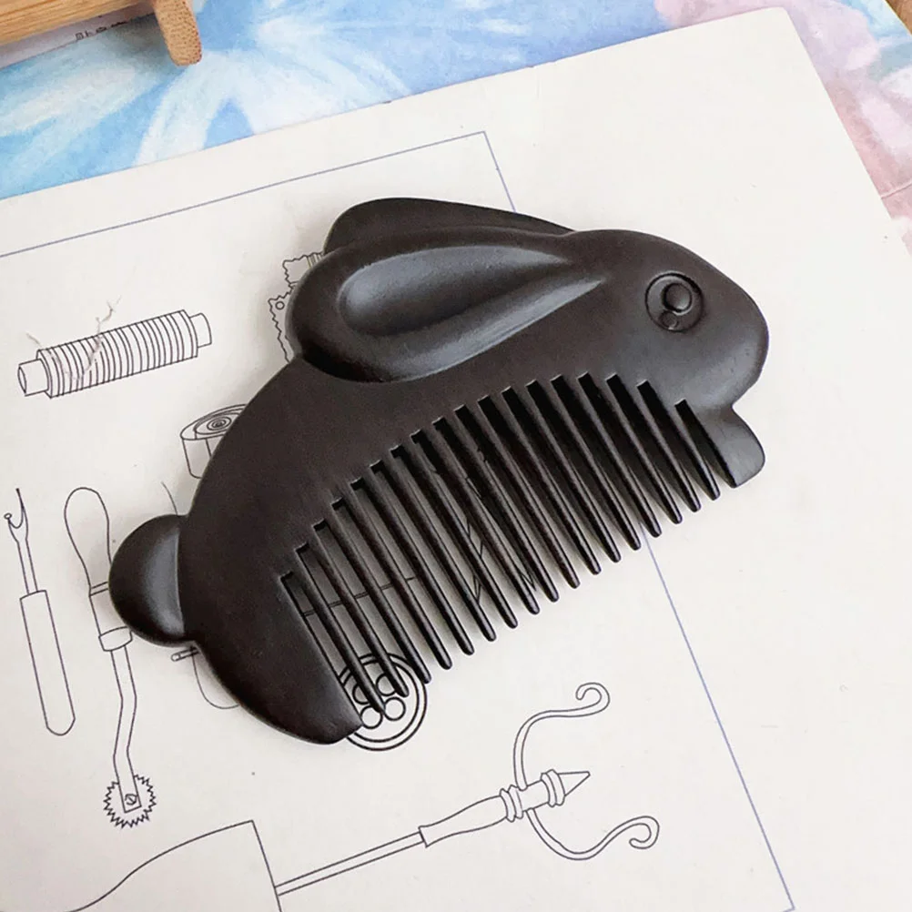 Bunny Comb Hair Wooden Decorative for Girl Afro Brush Outdoor Small Women Women's Travel