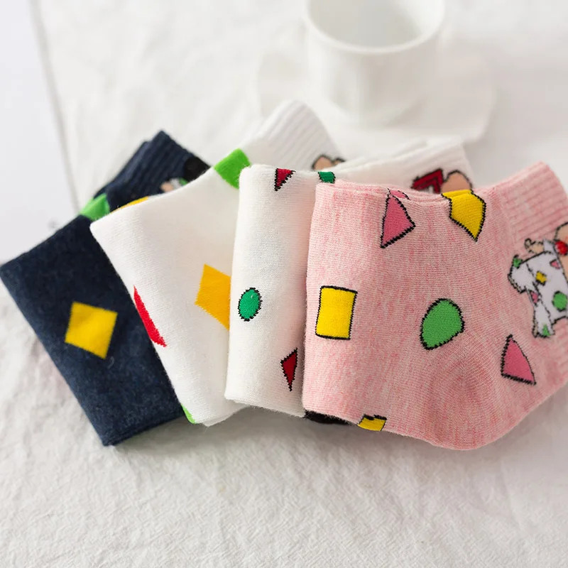 New Kawaii Crayon Shin-Chan Socks Cartoon Anime In Tube Socks Soft Breathable Socks Spring Summer Autumn Leisure Socks Gift Toys