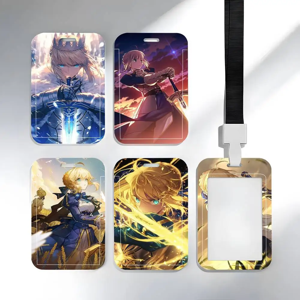 1 Stück A-Anime Fate Stay Night Saber Ausweishülle Schulkarten-Schutzhülle Zugangskarten-Hülle Buskarten-Essenskarten-Schutzhülle Einfach zu Bedienen