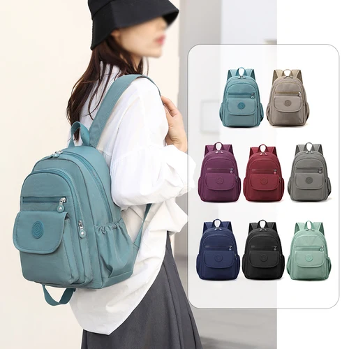 Imagen 2 del producto Mochila de viaje para ir al trabajo negra elegante, ligera y de gran capacidad para mujer con correas ajustables para los hombros, escuela y ocio b