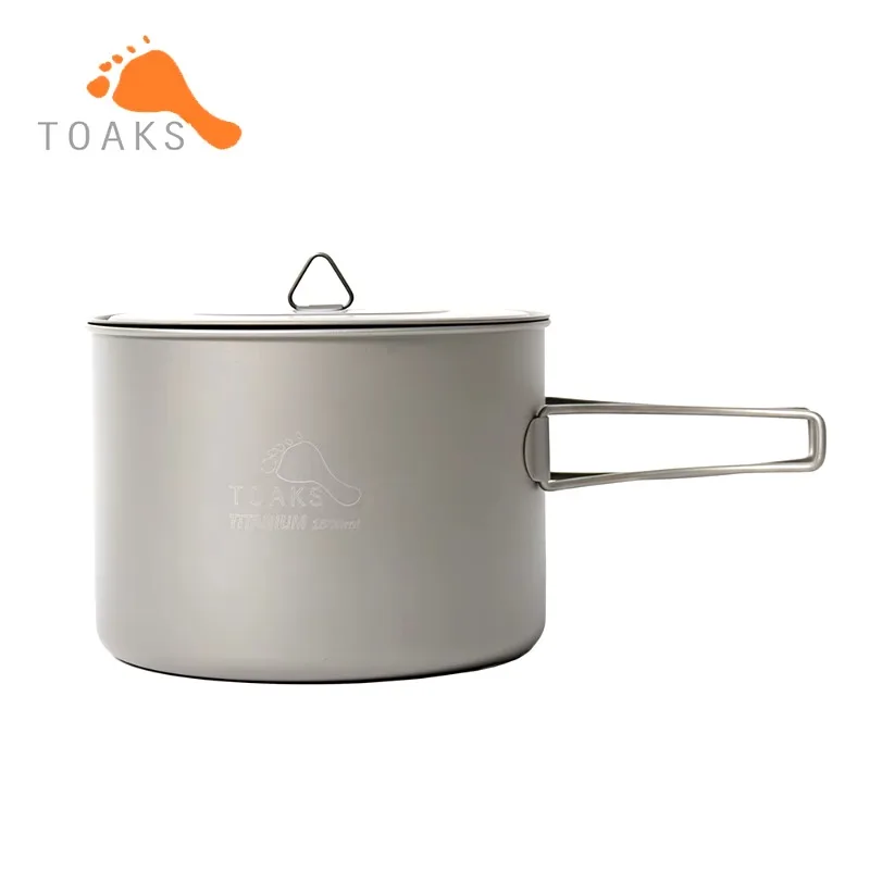 TOAKS Ultralight Titanium Pot 1600ml, POT-1600 Camping Cookware Pot Can be Used As a Cup and Bowl