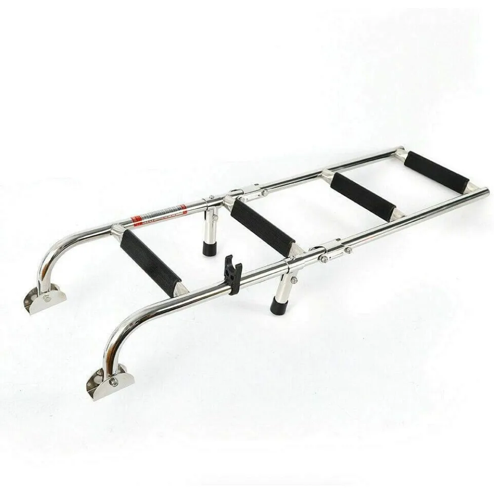 Foldable Stainless Steel Ladder 2 + 2 Steps Detachable Ladder Portable Yacht-boat Telescopic Ladder Used for Swimming Platforms