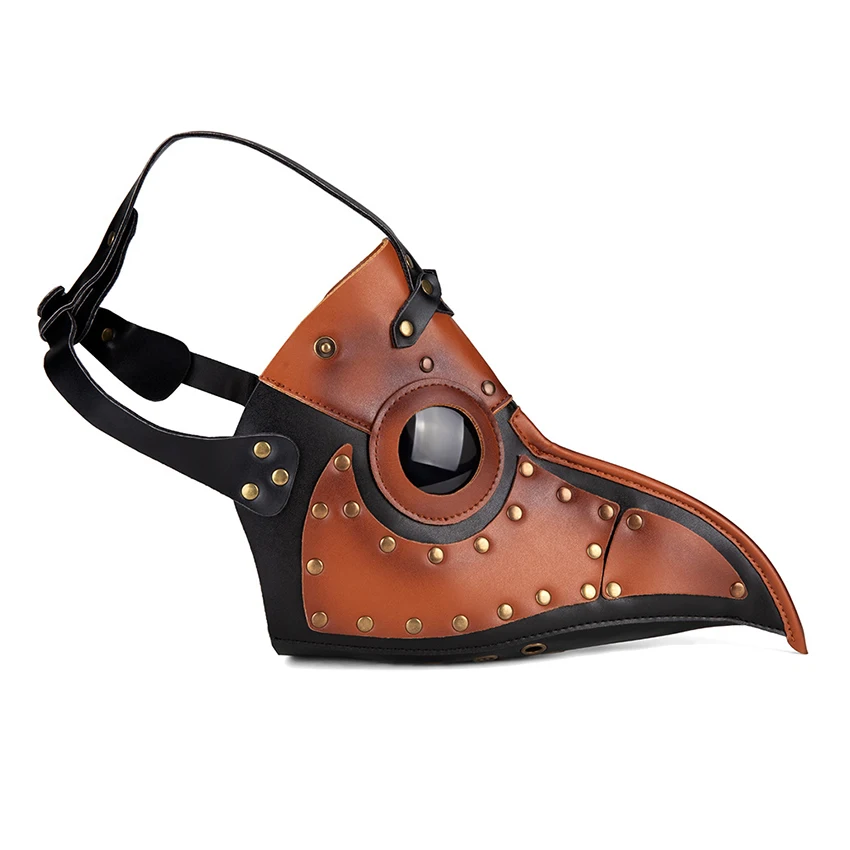 Máscara de médico de la peste Steampunk para cara de adulto, mascarada Medieval de cuero para Halloween, Cosplay de terror, accesorio de máscara de pico gótico masculino