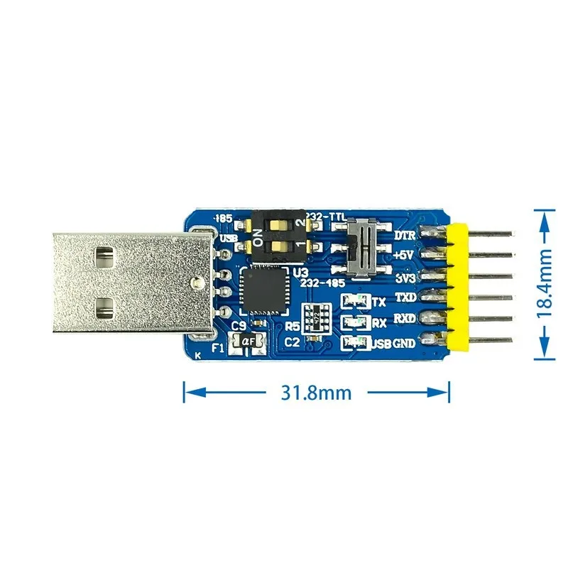 Six In One Multifunctional Serial Port Module CP2102 USB to TTL 485 232 Mutual Conversion 3.3V/5V Compatible