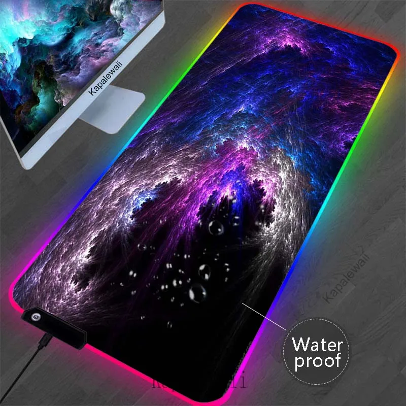 

Space RGB Colorful Mousepad New Waterproof Desk Mat Large Gamer Mouse Pad Game Locking Edge Mouse Mat Gaming Keyboards Pads XXL