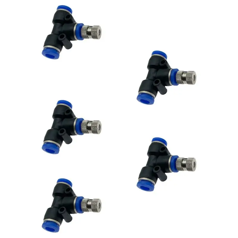 5 Pcs Low Pressure Misting Cooling System Atomizing Nozzles 6MM Slip Lock Quick Connect Humidify Watering Landscapingc Sprayer