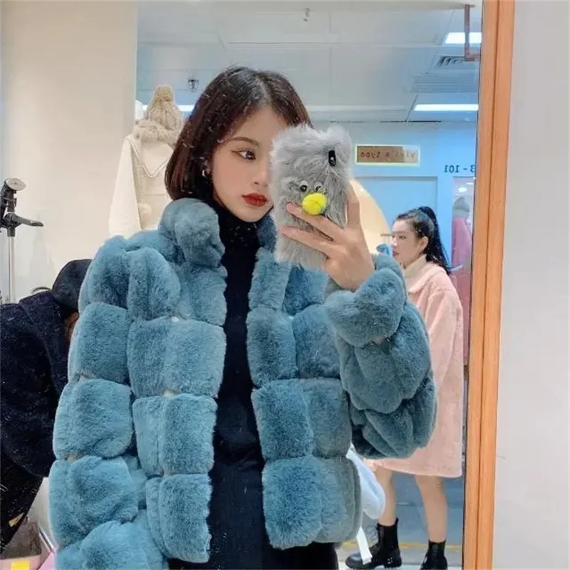 Women\'s Fur Integrated Jacket New Autumn Winter Short Imitation Mink Fur Coat Versatile Velvet Tops Female Outerwear Clothes