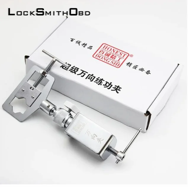 LOCKSMITHOBD Adjustable Locksmith Tool Softcover Type Practice Lock Tool Vise Clamp Fix On Table or Practise Picking