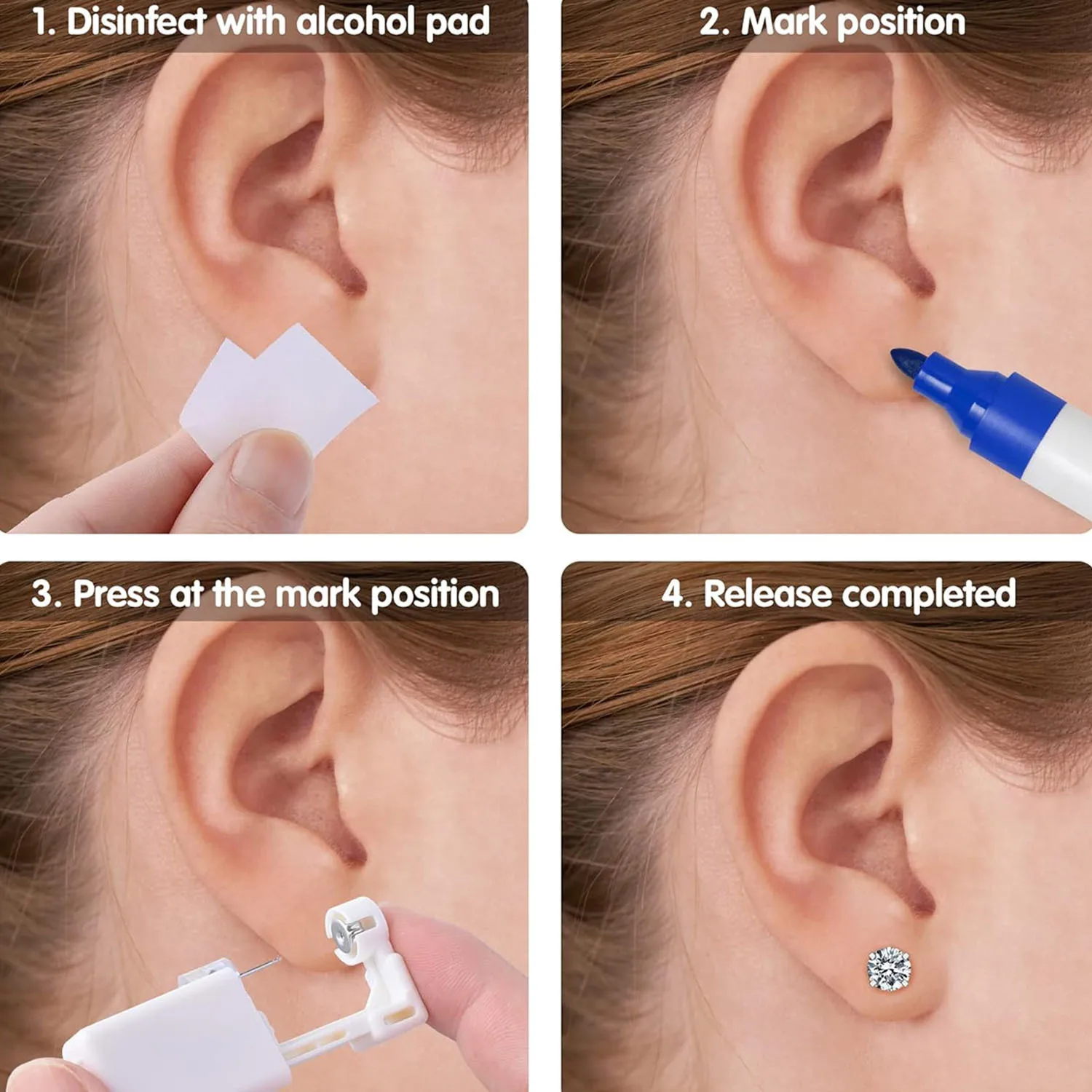 Disposable Ear Piercing Set with Piercing Guns
