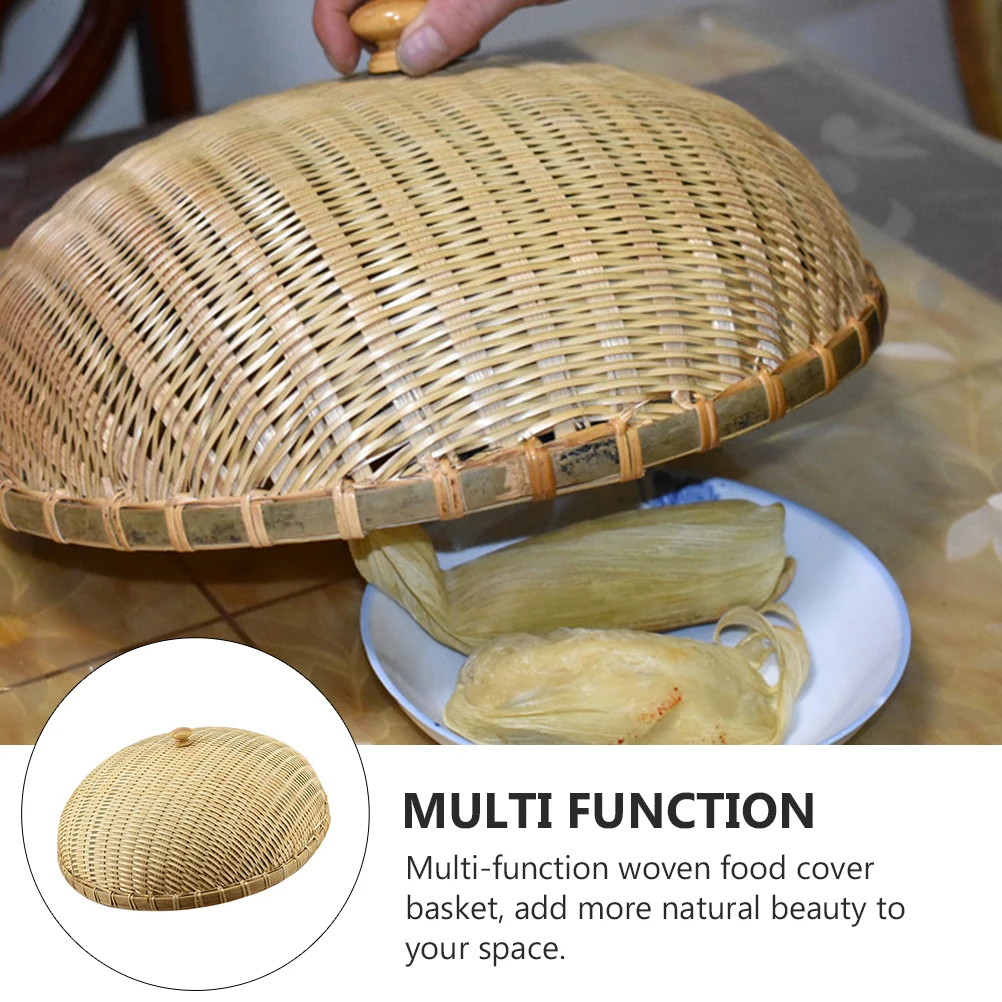 

Mosquito Anti-grid Basket Fruit Net Lid for Baskets Bamboo Food Cover Woven Mesh