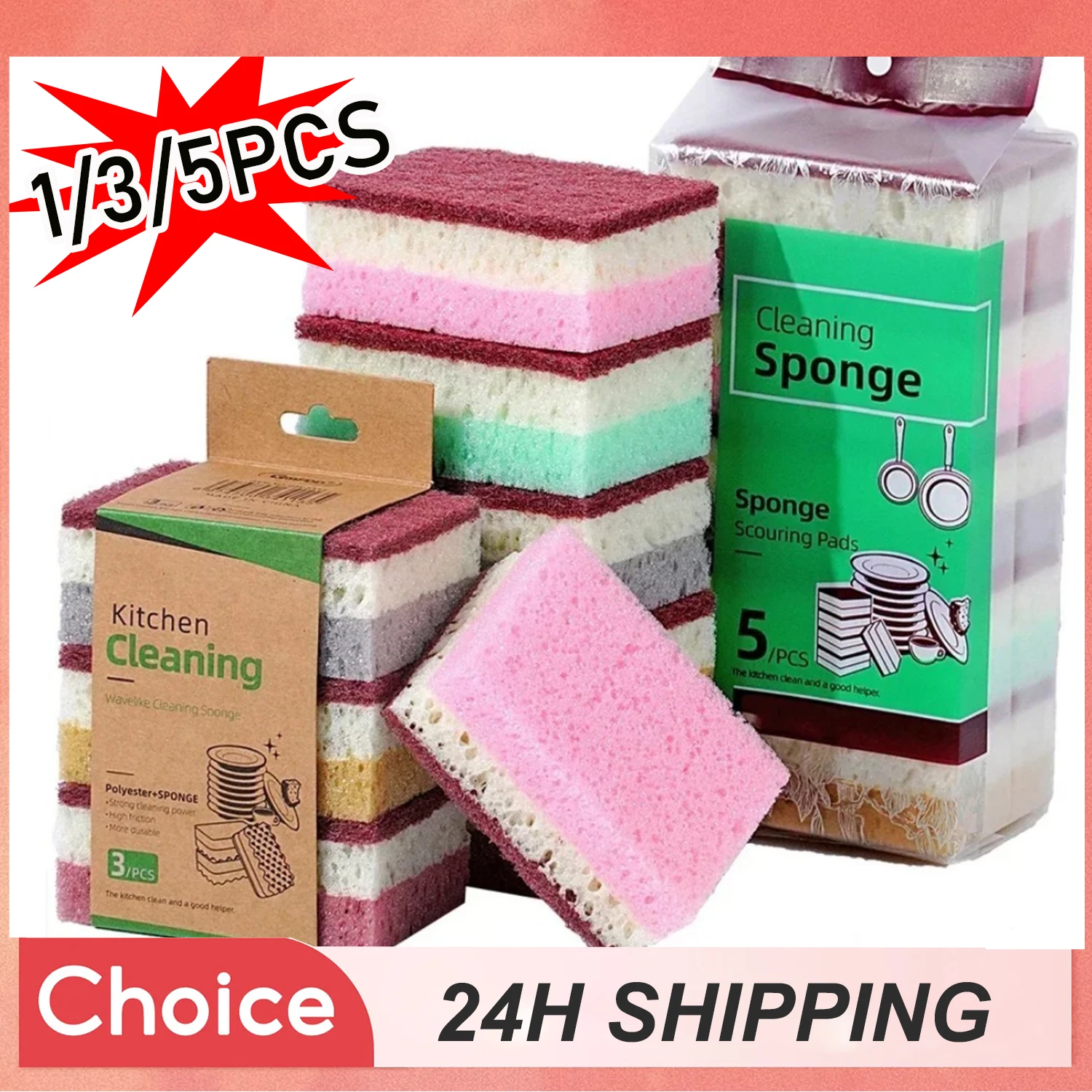 3/5PCS Hohe Dichte Verdickt Poröse Schwamm Mopp Geschirr-Waschen Schwamm Scheuer Pad Geschirrtuch Küche Reinigung Schwamm abwischen