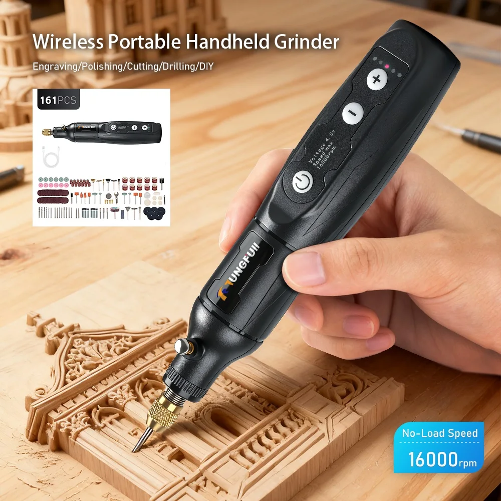 

Cordless Mini Rotary Tool Handheld Drill USB Rechargeable Engraver Mill for Engraving, Sanding, Polishing, Carving, Cutting