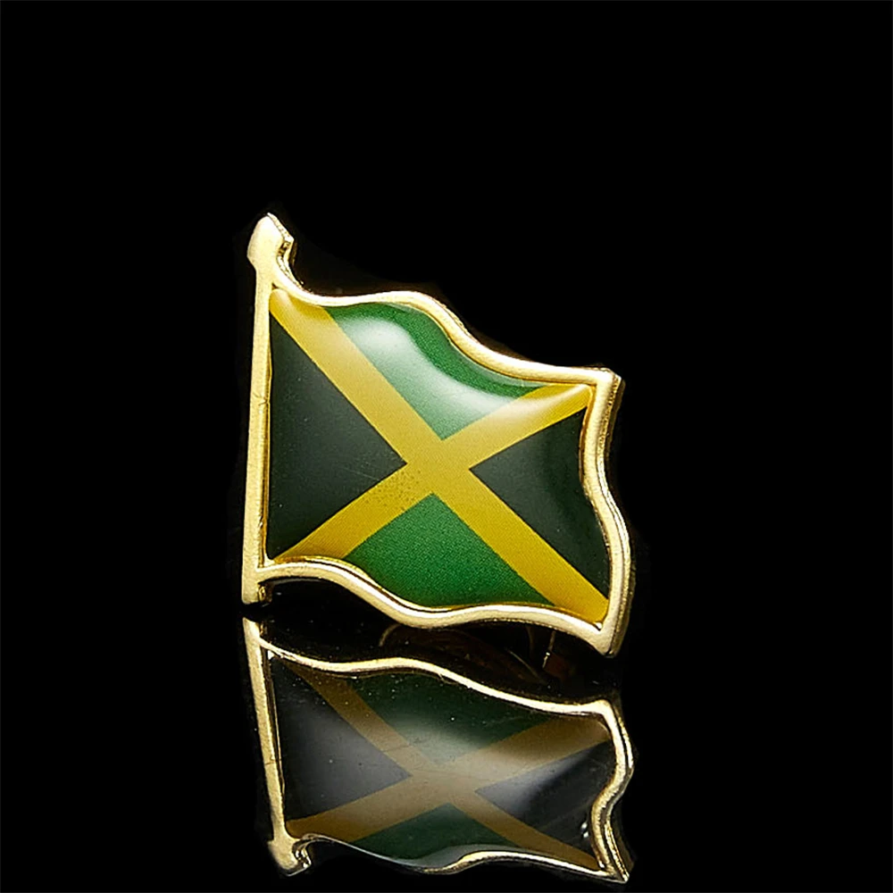 Jamaica Flag Patriotic Safety Pins Brooches for Unisex Suit Clothes Bagpack Hat Scarf Badge Pin Access