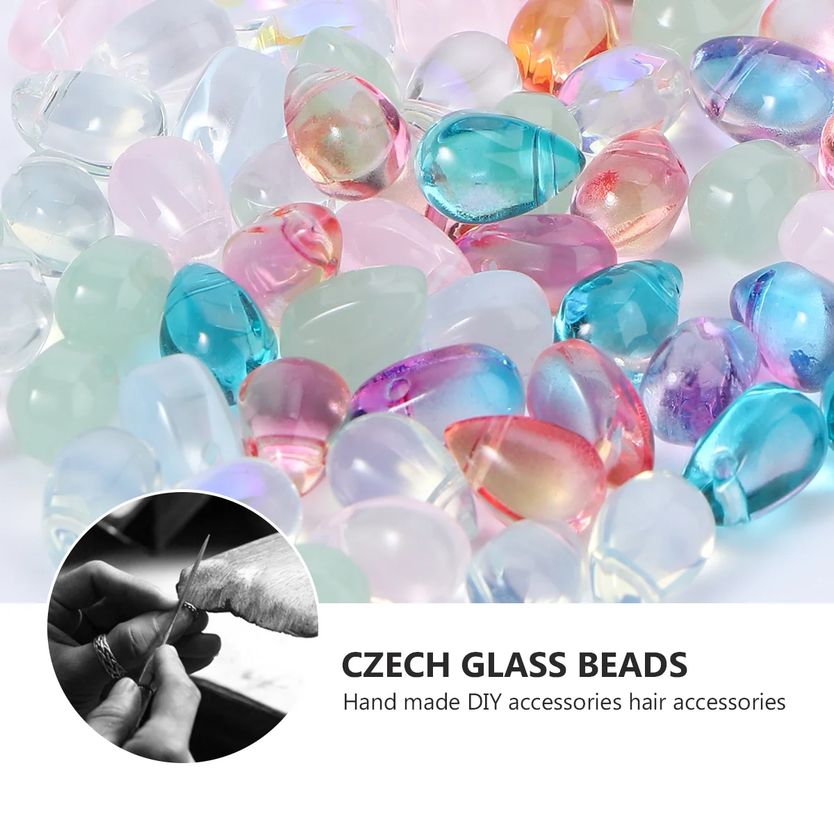 

50Pcs Clear Water Drop Beads Glass Smooth Sturdy Jewelry Making DIY Accessories Pendant Necklace Bracelet Earrings Pendant