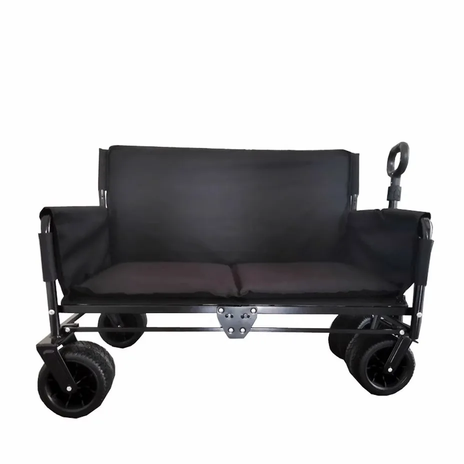 JXFT Multifunctional Four-Wheel Metal Outdoor Folding Wagon Reclining Sofa Cart for Camping Fishing with 3-Year Warranty view 3