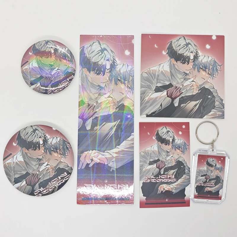 Alien Stage 6 Piece Set Tin Badge Holographic Ticket Card Photocard Postcard Collection Display Gift