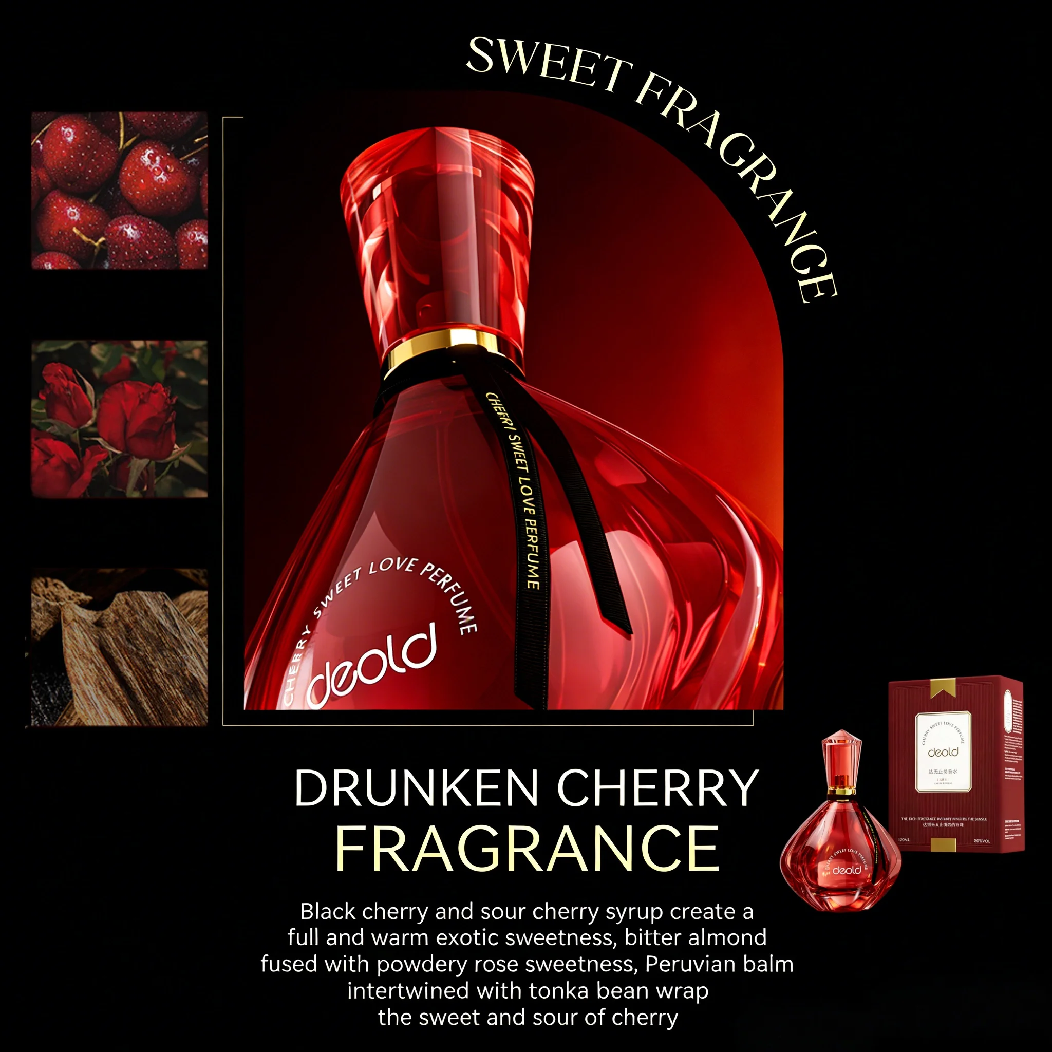 

100ml Cherry Blossom Romance & Glamour Women's Perfume | Fruity Floral Scent, Long-Lasting & Refreshing