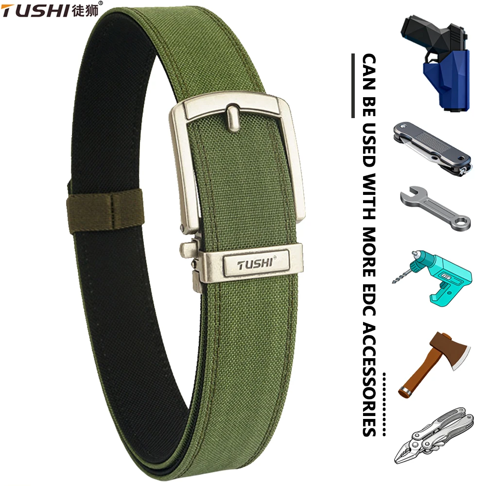 

TUSHI Outdoor Hunting Metal Multi-size Tactical Belt Alloy Buckle High Quality Multi-Function Marine Corps Canvas Belt for Men