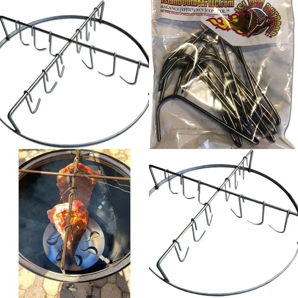 

Stainless Steel Meat Hanging System for Ribs - Perfect for Weber Smokey Mountain Grills