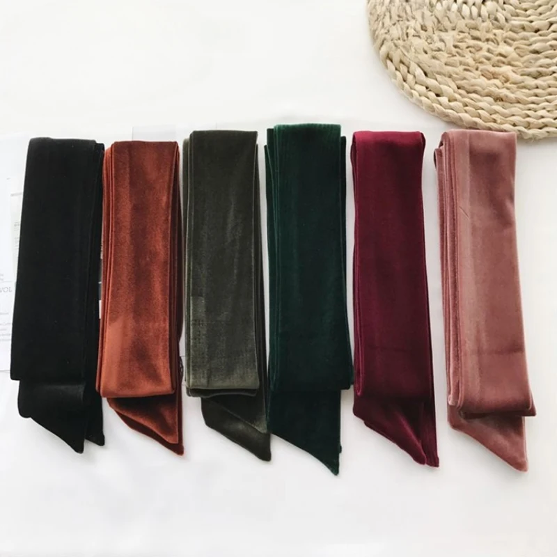 150cm Golden Velvet Waist Belt Multi-purpose Sash Strap Hair Band Scarf All-match Bag Strap Ribbon Velvet Fashion Belts