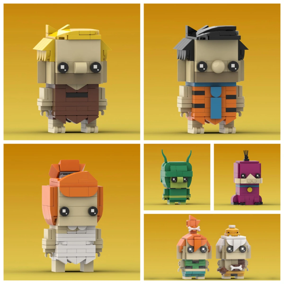 

MOC креативная мультяшная кукла, примитивный человек, модель Brickheadz, анимированный ТВ-персонаж, набор строительных блоков, детская игрушка-головоломка, подарок на день рождения