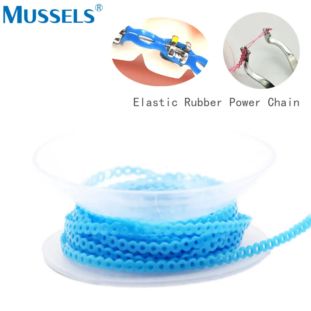 15 Feet Dental Orthodontic Elastic Power Chain Rubber Bands Long Short Continuous Closed Ultra Powerchains for Braces Dentistry