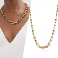 Super Exaggerated, Heavyweight, Smooth and Minimalist 50cm Horseshoe Buckle Chain Necklace, European and American Style Necklace