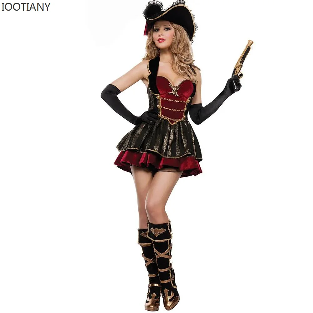 

Women Caribbean Pirate Warrior Costume Halloween Carnival Movie Party Cosplay Masquerade Stage Performance Sexy Fancy Dress