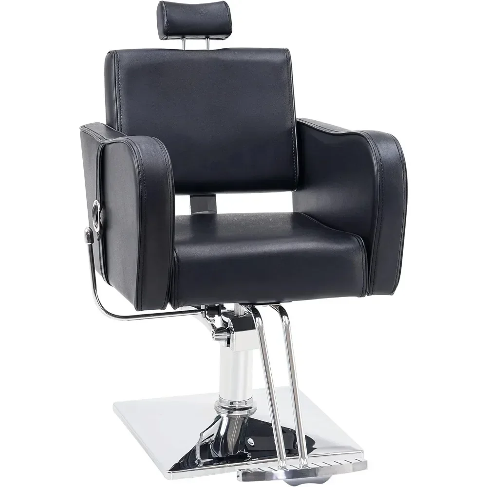 

Recliner Hydraulic Leathern Barber Chair Classic Antique Hair Spa Salon Styling Beauty Equipment Nail Salon Chairs Swivel Stool