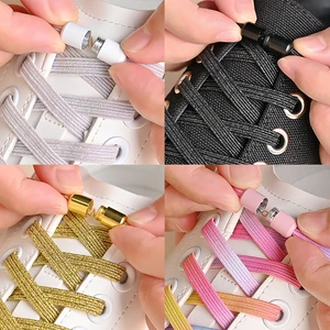 1 Pasang/2 Pasang / 4 Pasang Tali Sepatu Tanpa Dasi Tali Sepatu Gesper Warna-warni Mode Warna-warni Mutiara Tanpa Ikatan Tali Elastis Sepatu Kets 6 renda pink muda penjualan terbaik - №