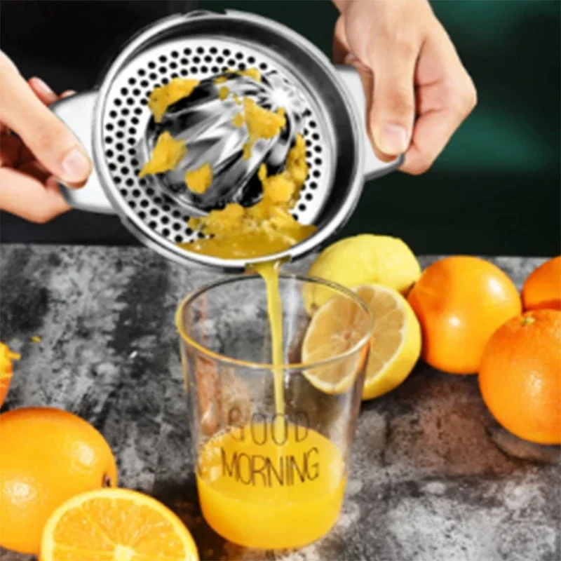 1Pc Portable Lemon Orange Manual Fruit Juicer 304 Stainless Steel Kitchen Accessories Tools Citrus Raw Hand Pressed Juice Maker