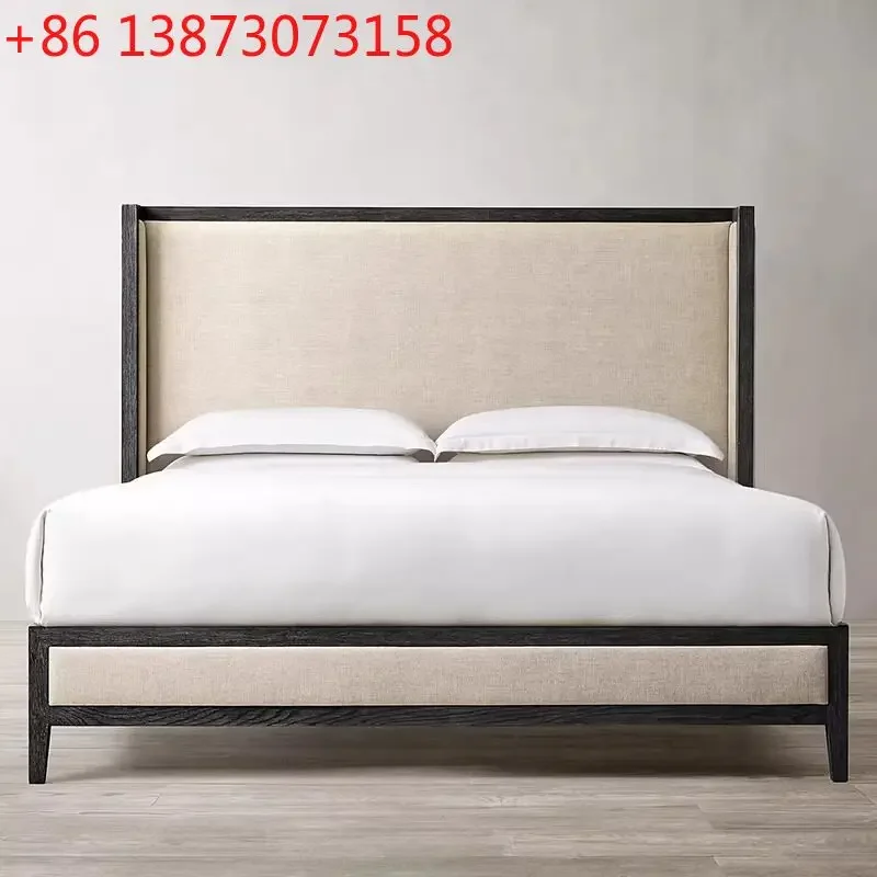 

American solid wood 1.8 meters soft by modern R simple H exit master bed