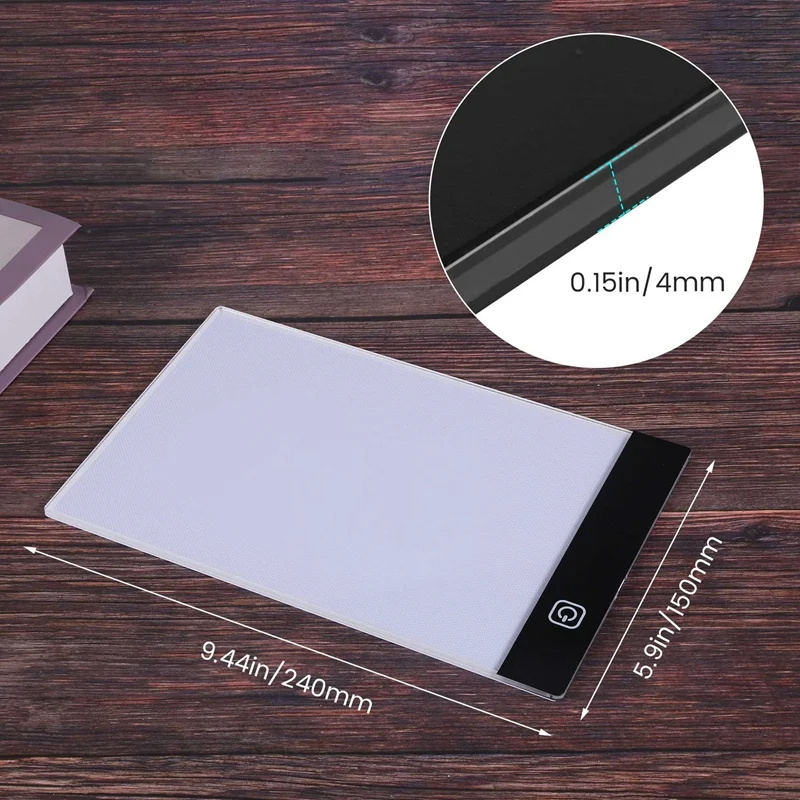 Coussin lumineux LED à intensité variable à trois niveaux, tablette, outils, accessoires, broderie en diamant, protection des yeux, taille A5