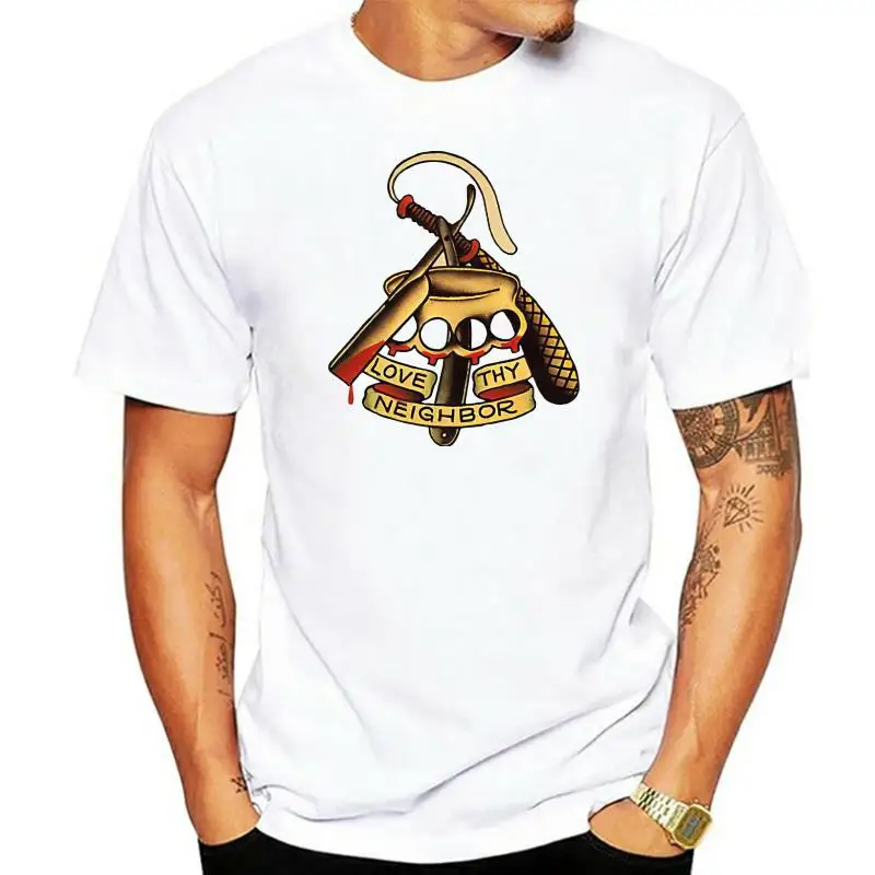 Love Thy Neighbour Knuckle Duster Sailor Jerry Rum Tshirt T Shirt Mens Kids 0243 Retro O Neck Tee Shirt