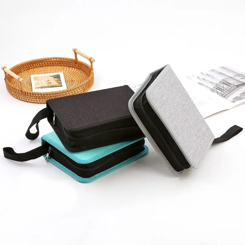 Fabric Pen Case with Main Compartment and Divided Elastic Slots for Organizing 40+ Writing Tools and Small Supplies D2RC