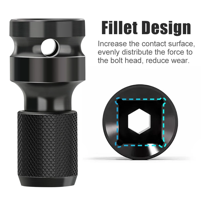 XCAN-Adaptador de Llave de trinquete de vaso hexagonal, juego de llaves, convertidor de accionamiento, herramienta de impacto, 1/2 \