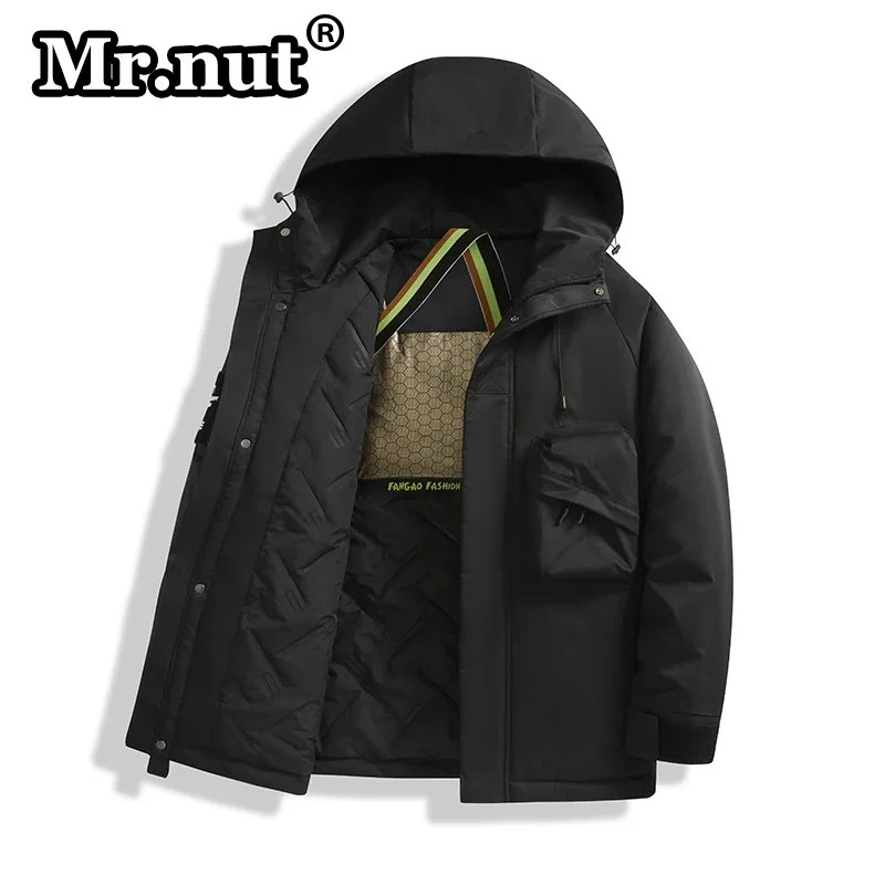 Mr.nut Trend Thickened Cotton-padded Men's Clothing Windbreak Winter Jackets Thermal Graphene Hooded Jacket Keep Warm Male Coat