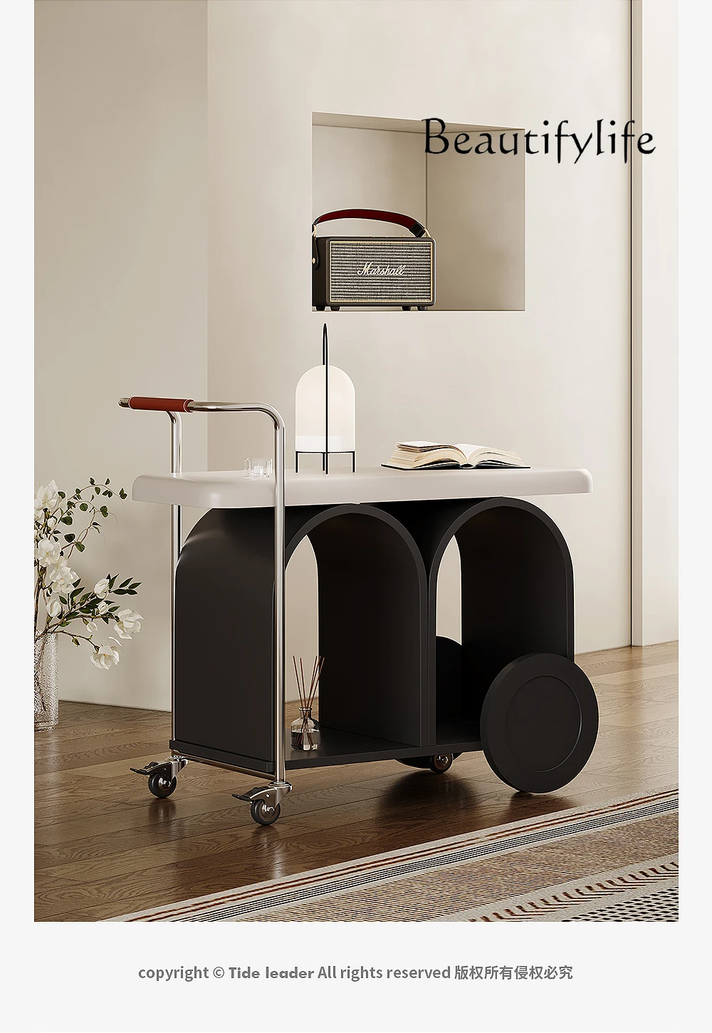 

Simple Modern Designer Movable Side Table Trolley Light Luxury High Sense Living Room Home